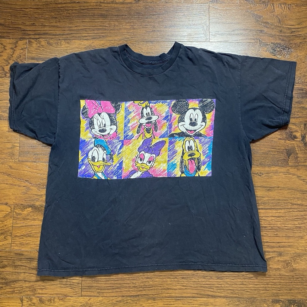 Disney Mickey Unlimited MINNIE & MICKEY MOUSE GOOFY‎ DONALD PLUTO T-Shirt Faded